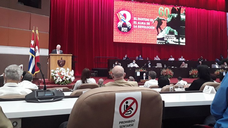 Session of the 8th Congress of the Communist Party of Cuba.