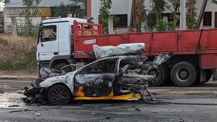 Un accidente de tránsito en La Habana.