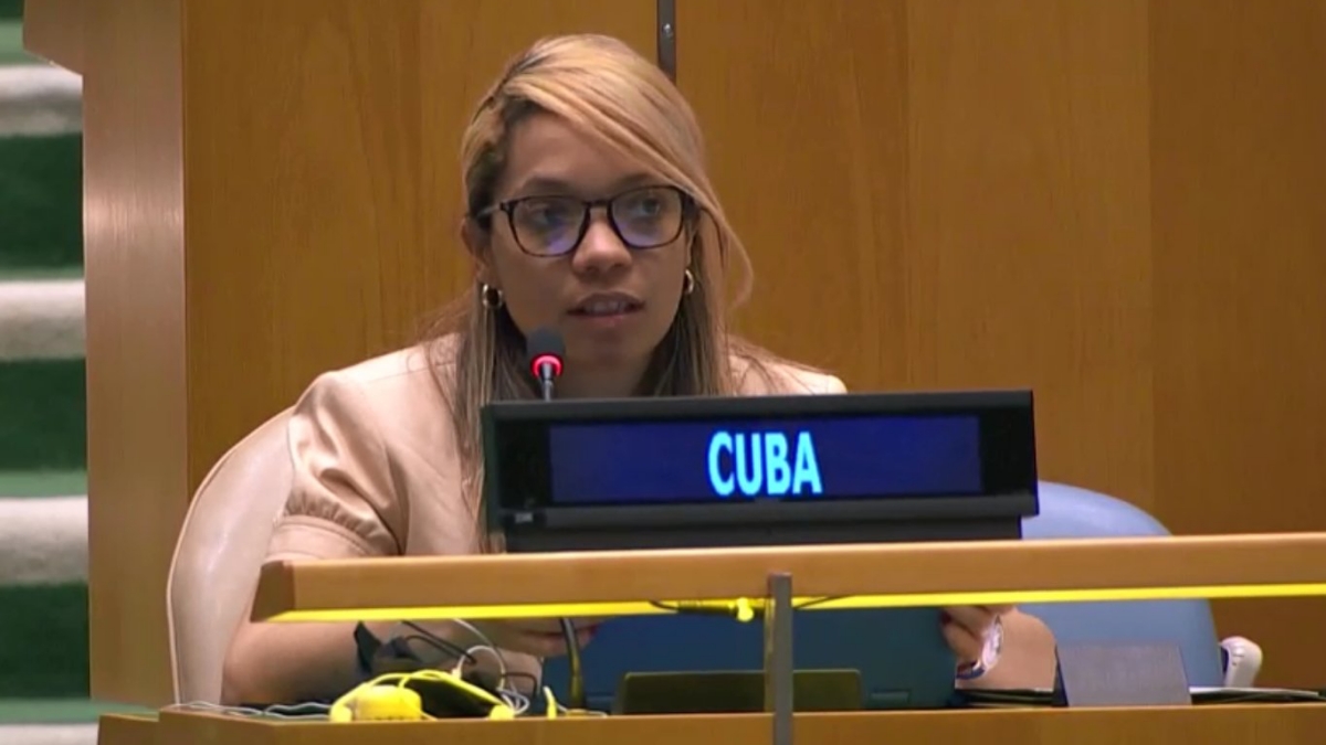 Indira Guardia, diplomática del Gobierno de Cuba en el debate de la ONU.