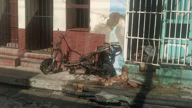 Lugar del incendio en Sancti Spíritus, Cuba.