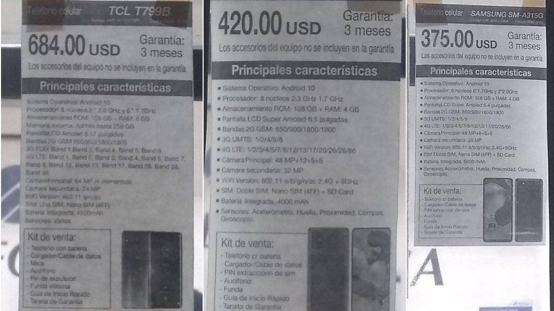 Precios de celulares en Cuba.
