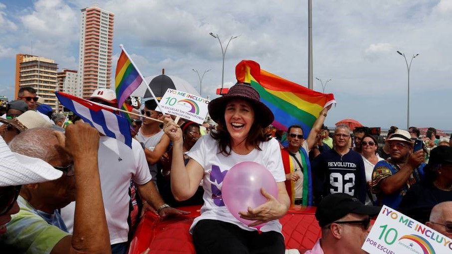 Mariela Castro en un desfile de las Jornadas Cubanas contra la Homofobia y la Transfobia.