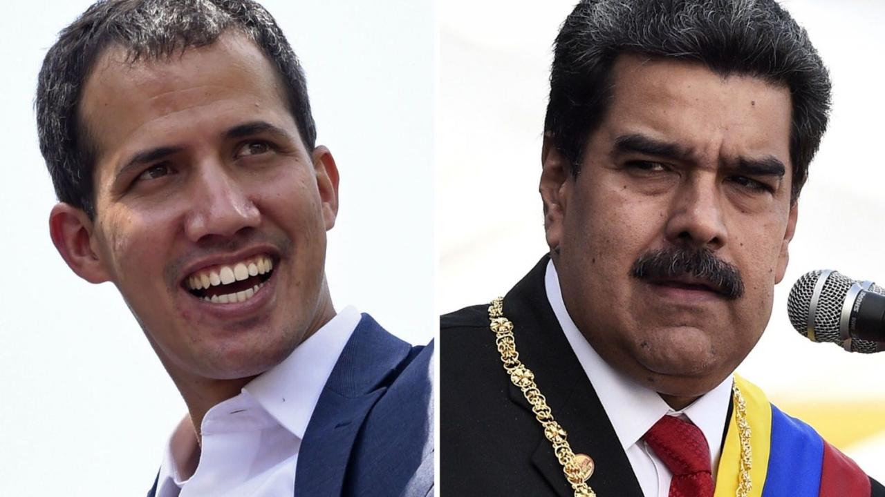 Juan Guaidó (izq.) y Nicolás Maduro.