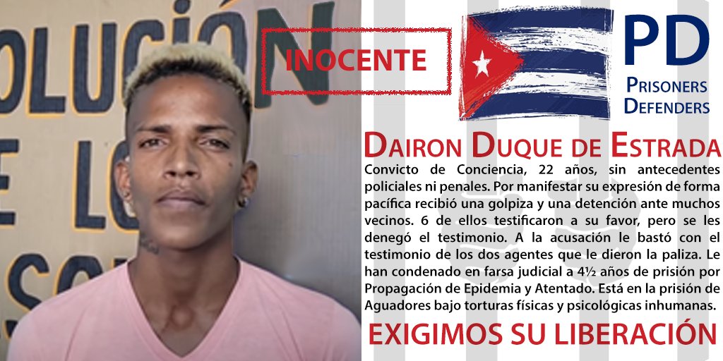 Dairon Duque de Estrada en un informe de Cuban Prisoners Defenders.