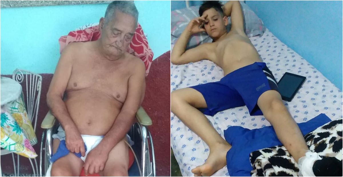 Un anciano y un niño cubanos que sufren el desastre de la salud pública.