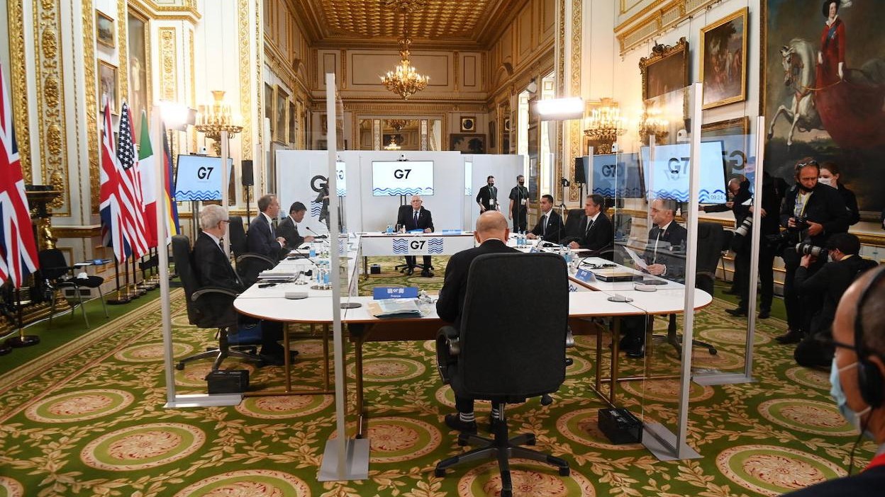 Los ministros de Finanzas del G7 durante la reunión.