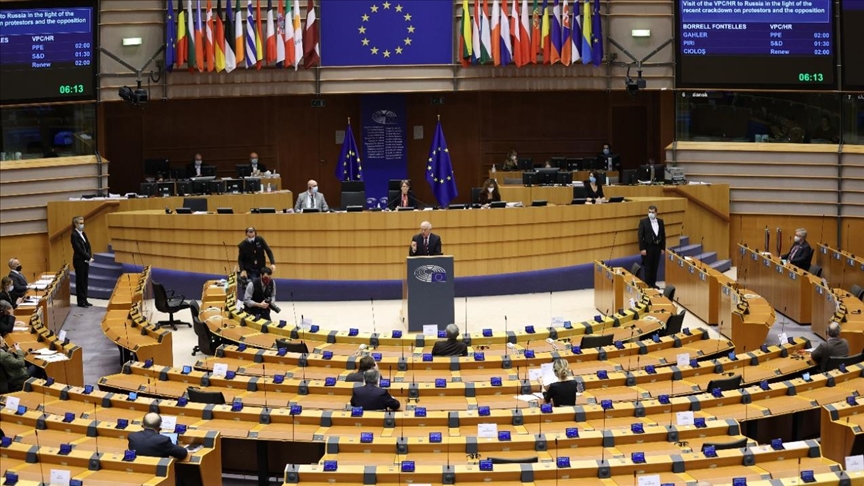Josep Borrell durante una intervención ante un grupo de europarlamentarios.