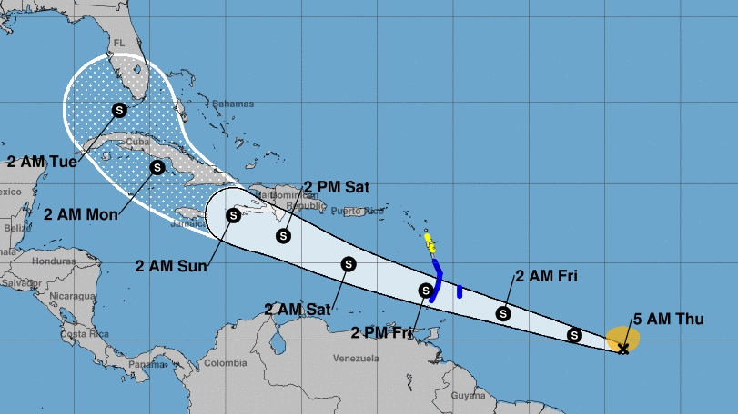 Posible trayectoria de la tormenta tropical Elsa por Cuba.