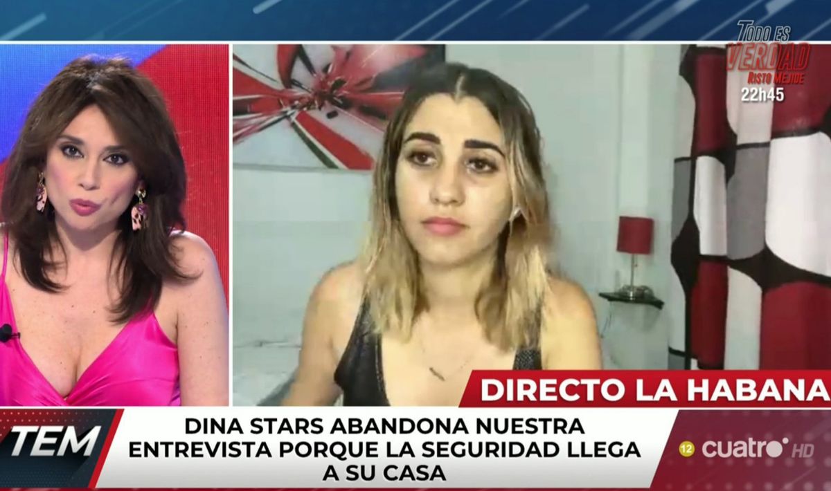 La influencer cubana Dina Stars durante el programa televisivo.
