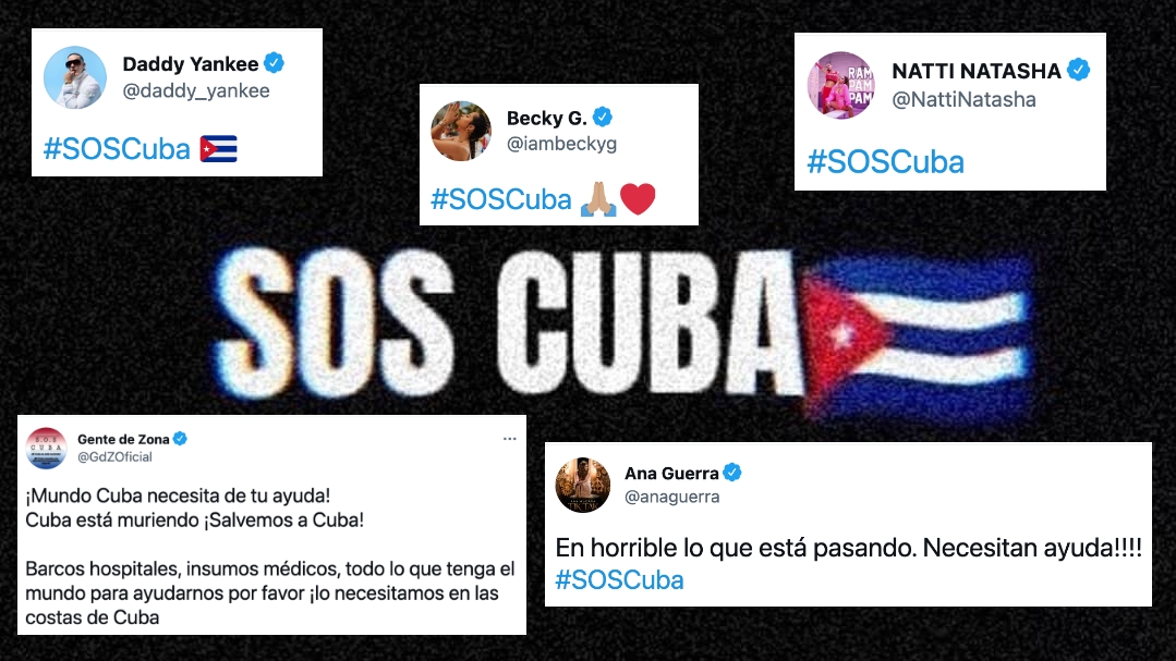 Mensajes de artistas cubanos e internacionales con #SOSCuba.