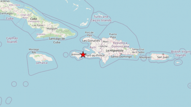 Epicentro del terremoto de este 14 de agosto en Haití.