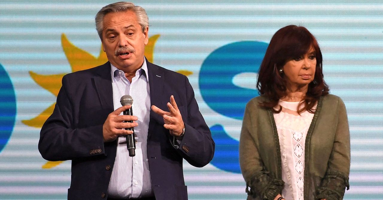 El presidente de Argentina, Alberto Fernández, y su vicepresidenta, Cristina Fernández de Kirchner.