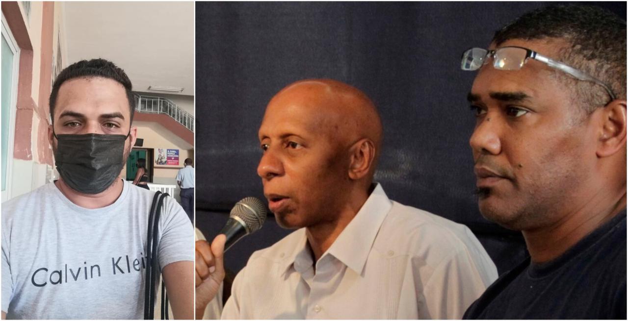De izq a dcha: El periodista Héctor Luis Valdés y los opositores Guillermo Fariñas y Ángel Moya, detenidos el miércoles.