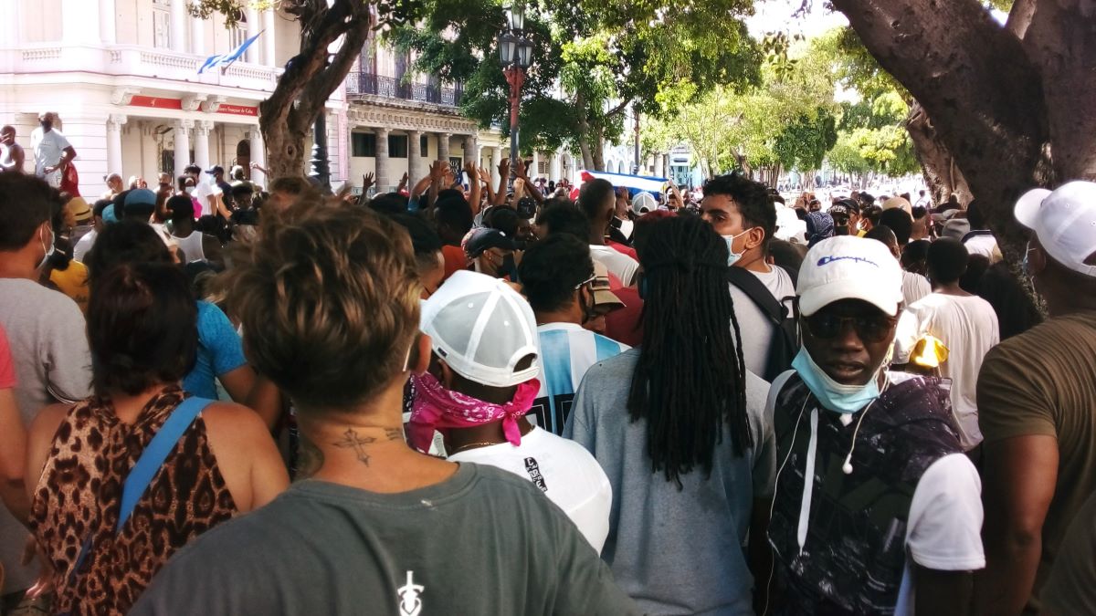 Cubanos en La Habana en las protestas del pasado 11 de julio.