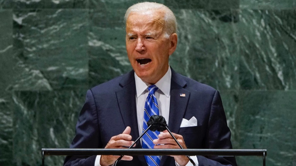 Joe Biden durante su primer discurso ante la Asamblea General de la ONU.