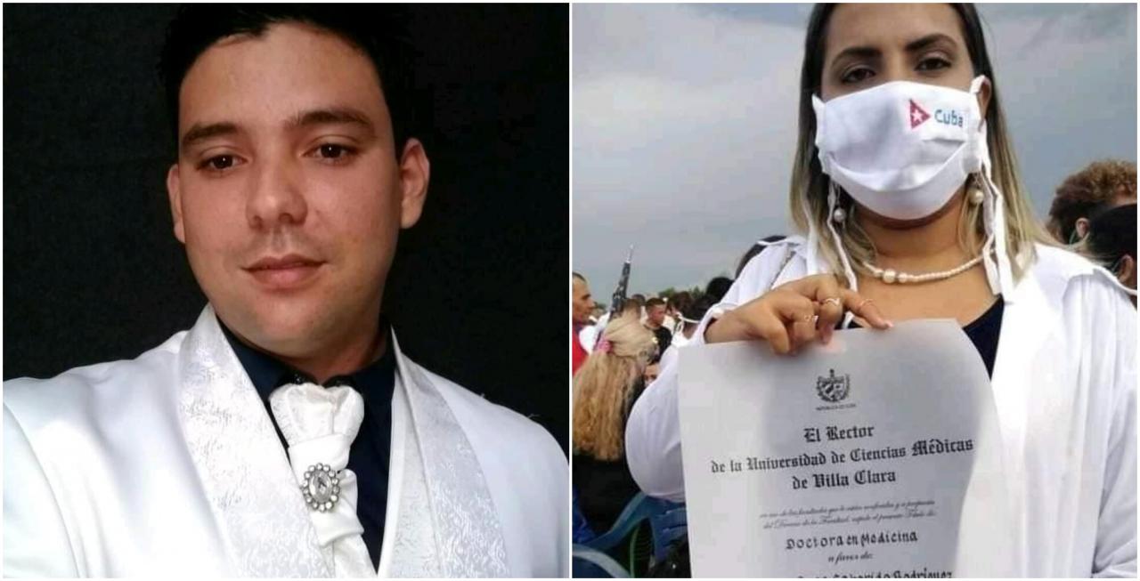 Los médicos cubanos Osmar Paz y Diana Rosa Saborido, fallecidos por Covid-19 en Camajuaní, Villa Clara.