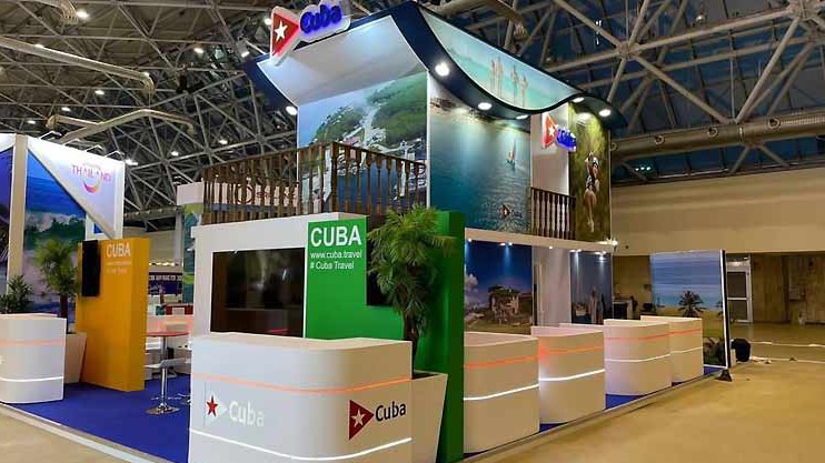 El stand cubano en la feria turística desarrollada en Moscú.
