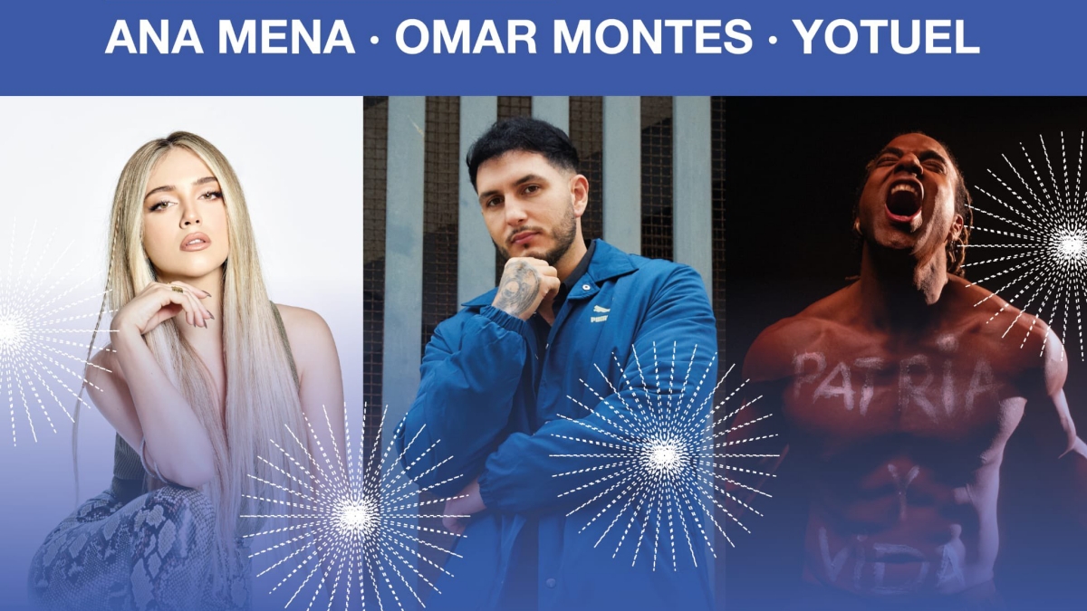 Cartel promocional del concierto en Madrid con Yotuel, Omar Montes y Ana Mena.
