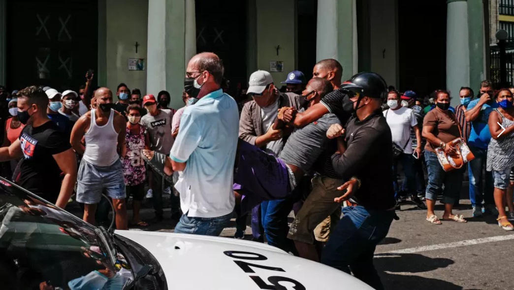 Represión a las protestas del 11 de julio en La Habana.