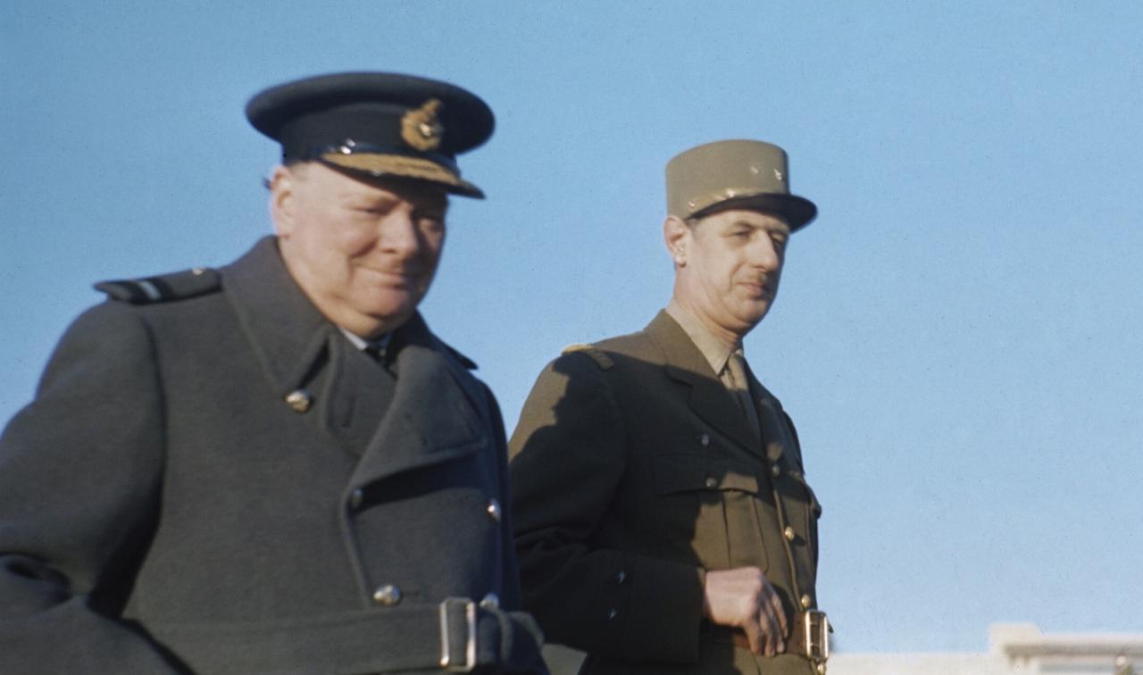 Winston Churchill (izq.) y Charles de Gaulle. 