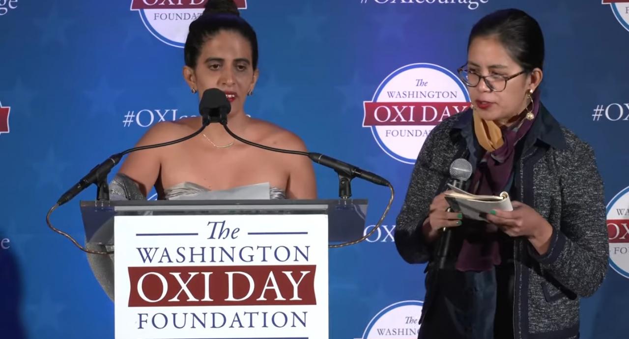 Anamely Ramos en Washington en la entrega del Premio Oxy al Coraje a Luis Manuel Otero Alcántara.