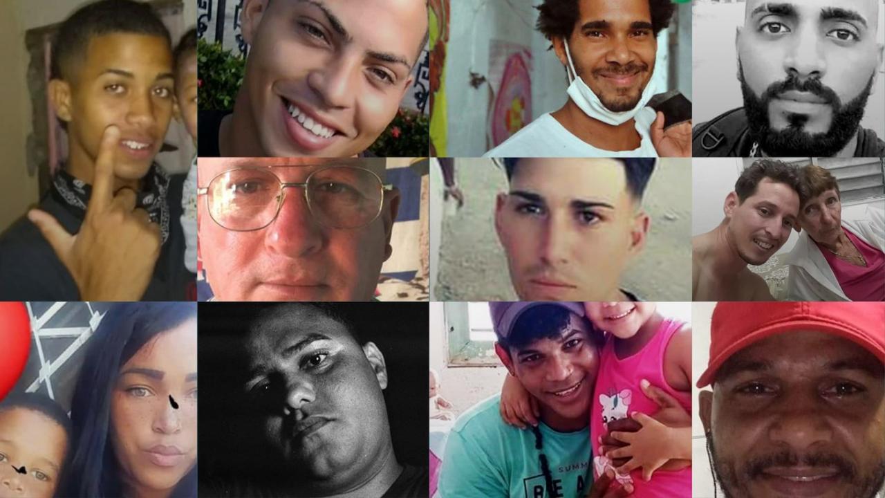 Rostros de cubanos presos cuyos casos ha visibilizado la campaña 'Donde tú caes, yo te levanto', del MSI.