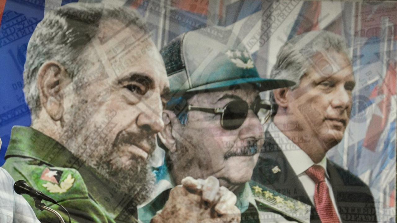 Fidel y Raúl Castro, y Miguel Díaz-Canel.