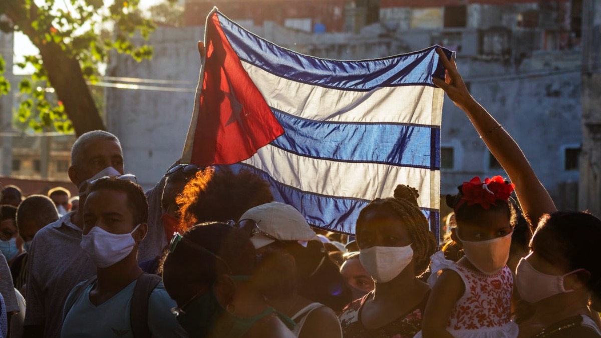 Una bandera cubana.