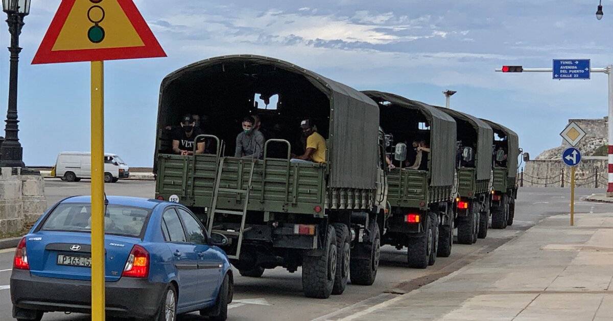 Repressive forces on the Paseo del Prado, Havana, November 15, 2021. 