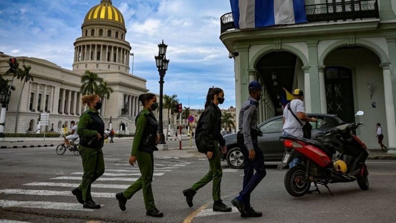 Policías en las calles de La Habana el pasado 15 de noviembre.