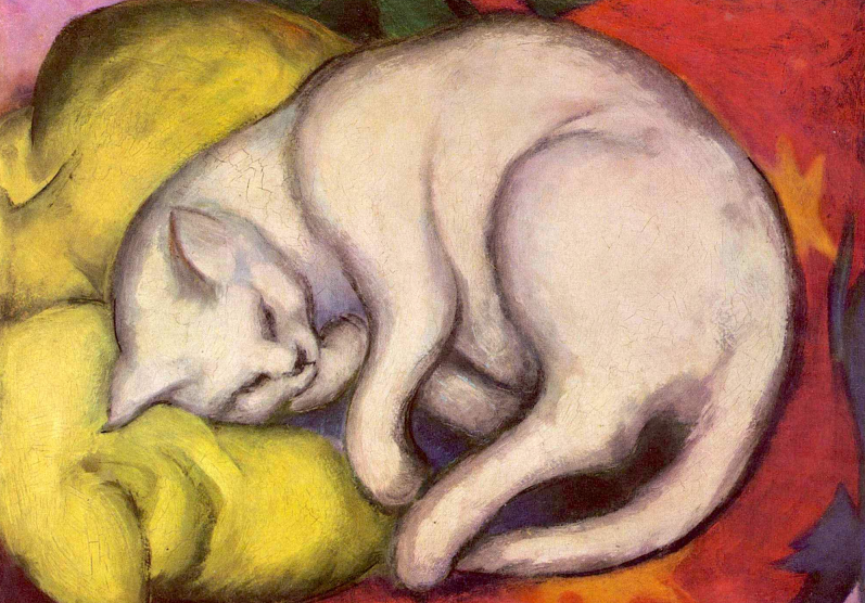 'Gato en un cojín amarillo' de Franz Marc.