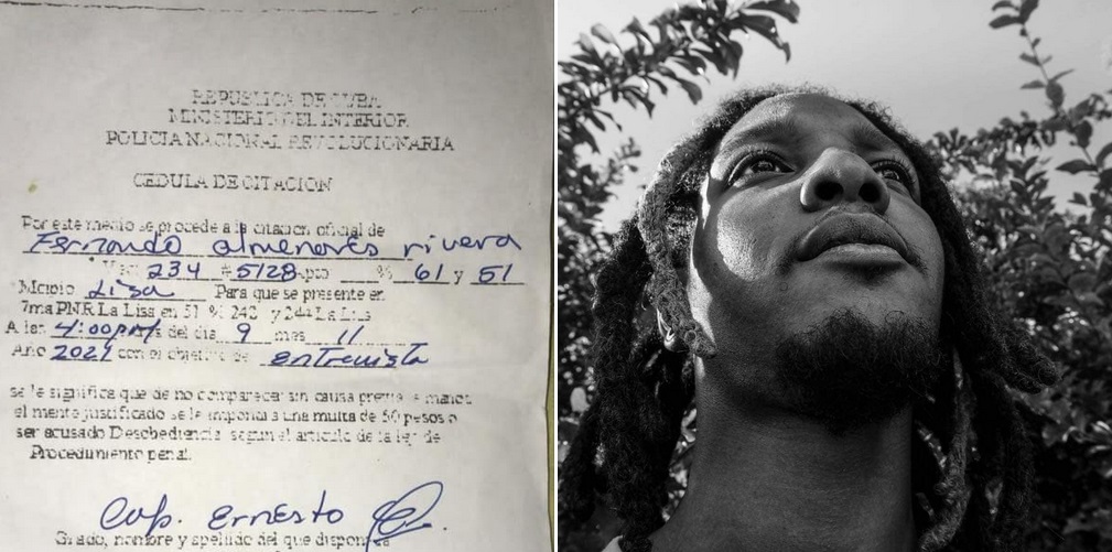 Citación e imagen del activista cubano 'Nando Obdc'.