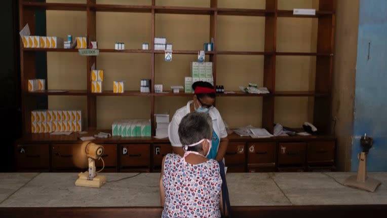 Una farmacia cubana desabastecida durante la pandemia.