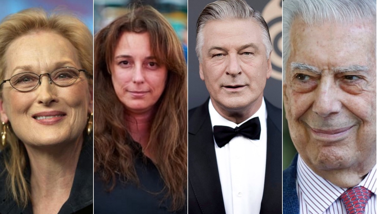 De izquierda a derecha: Meryl Streep, Tania Bruguera, Alec Baldwin y Mario Vargas Llosa.