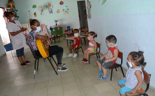 Un círculo infantil durante la pandemia de Covid-19 en Cuba.