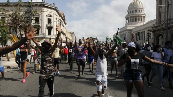 Manifestaciones en La Habana el 11J.