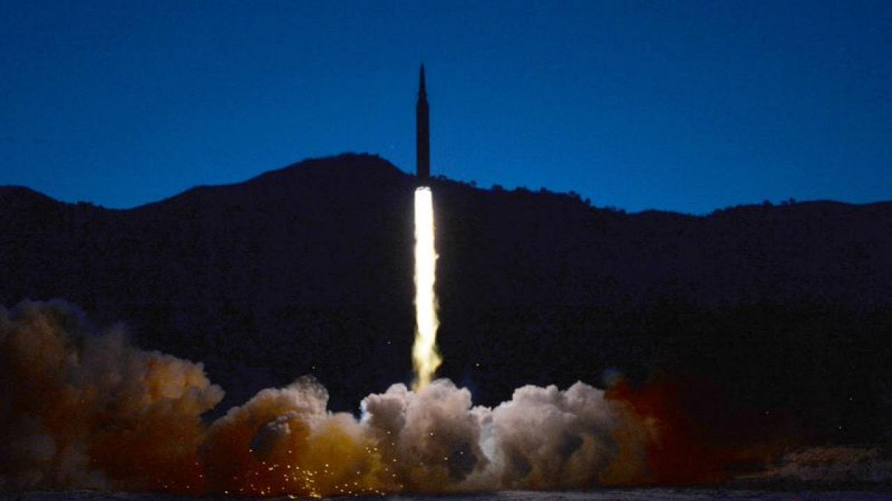 Lanzamiento de misiles en Corea del Norte.