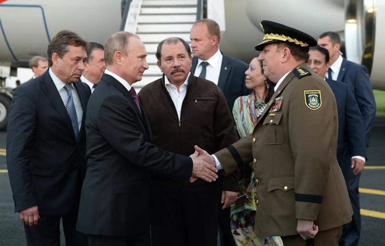 Vladimir Putin junto Daniel Ortega en una visita a Nicaragua en 2014.