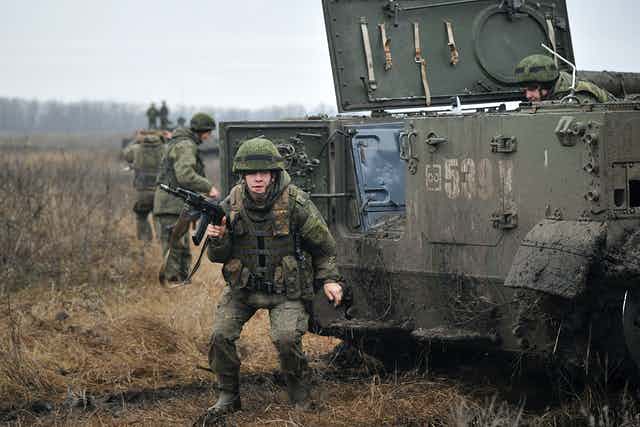 Tropas rusas en un ejercicio cerca de Ucrania.