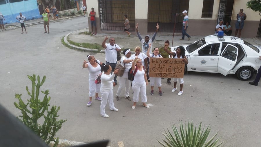 Protesta de las Damas de Blanco en La Habana.