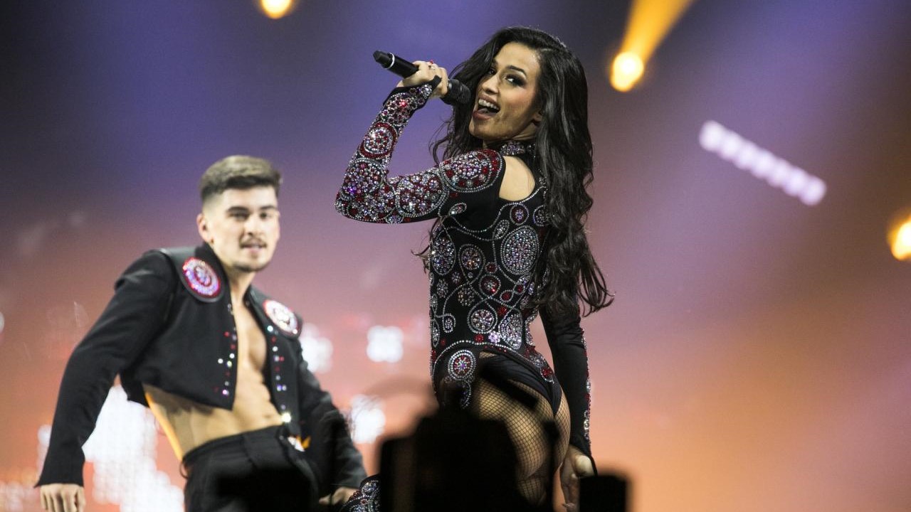 Chanel Terrero en el segundo ensayo de su actuación en Eurovisión.