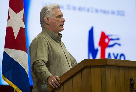 Miguel Díaz-Canel durante la clausura del Encuentro Internacional de Solidaridad con Cuba.