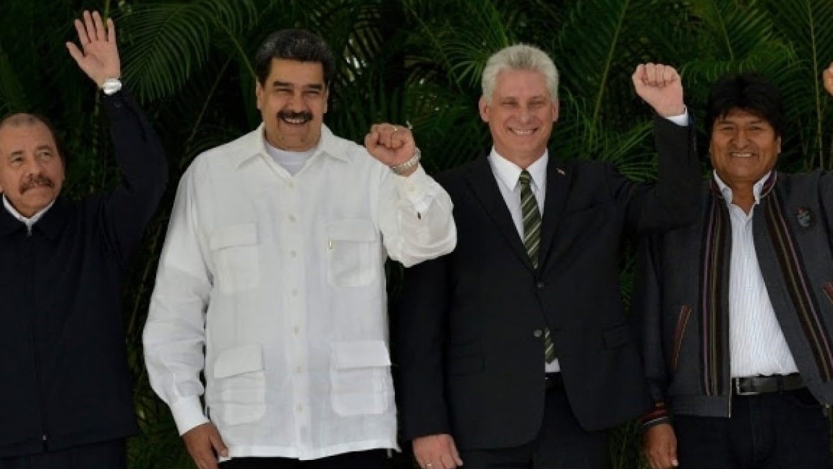 Daniel Ortega, Nicolás Maduro, Díaz-Canel y Evo Morales.