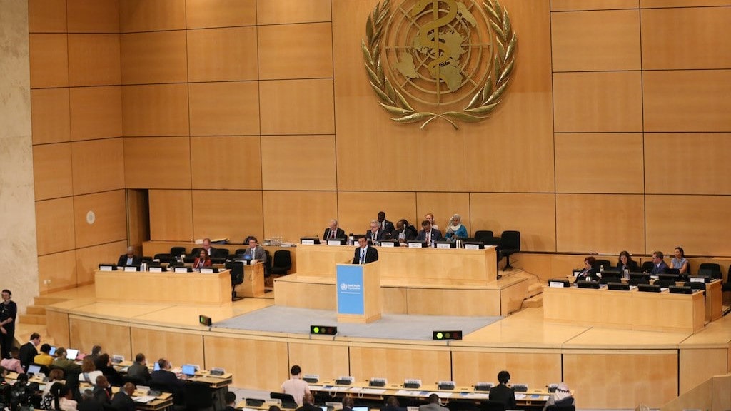 Asamblea anual de la OMS en Ginebra.