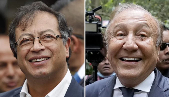 Los candidatos presidenciales Gustavo Petro y Rodolfo Hernández.