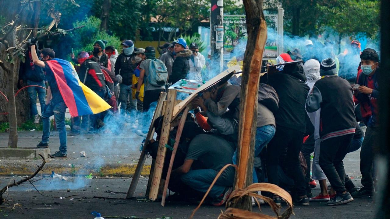Manifestaciones violentas en Ecuador.