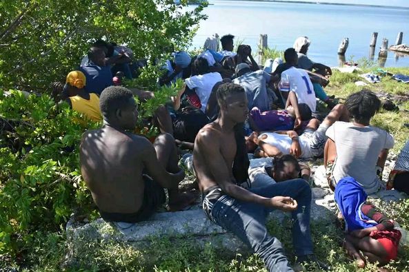 Algunos de los migrantes rescatados.