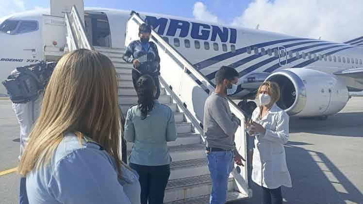 Arribo de emigrantes cubanos devueltos desde México.