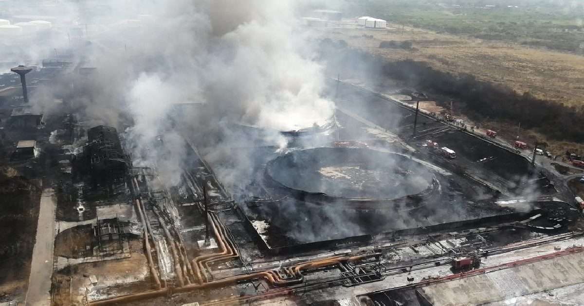La zona afectada por el incendio en Matanzas.