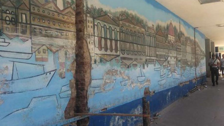 Mural del artista cubano Leandro Soto en Cienfuegos.